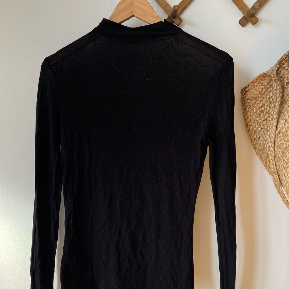Long Sleeve Turtleneck See Through Shirt